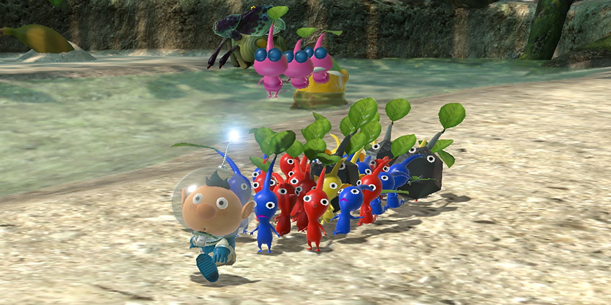 Leading a group of Pikmin in Pikmin 3