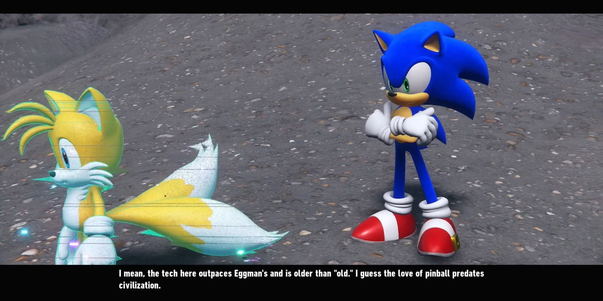 Sonic explains to Tails how the "love of Pinball predates civilization."