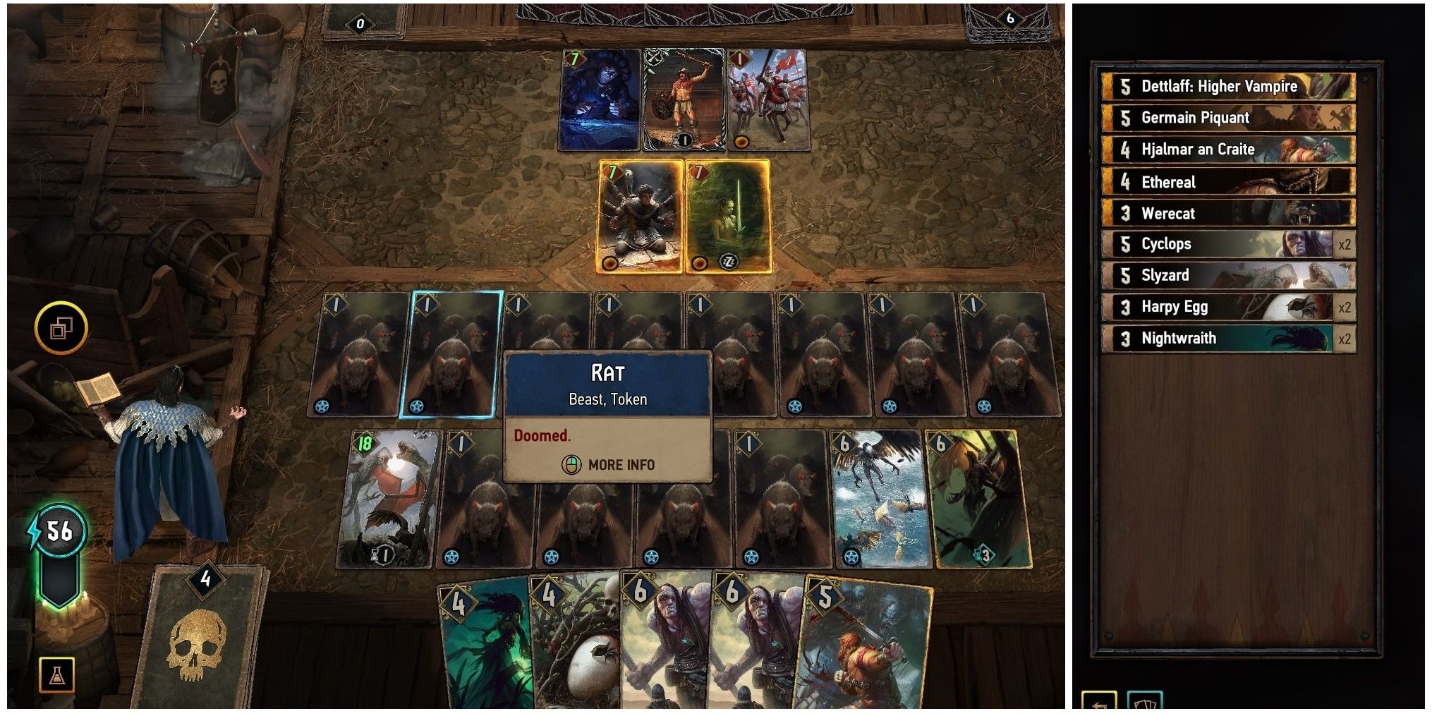 Gwent: Rogue Mage Playing Hive Mind Deck
