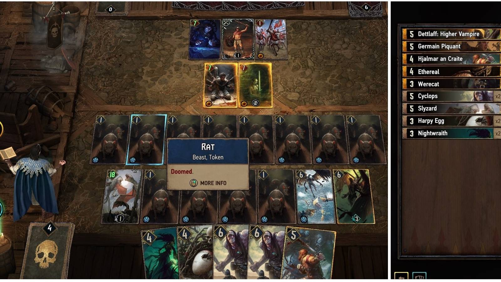 Gwent: Rogue Mage Playing Hive Mind Deck