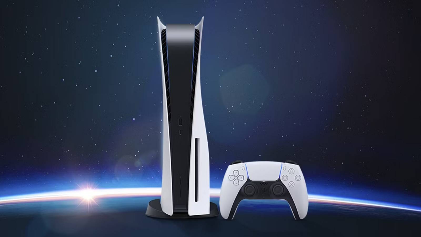 playstation 5 with globe behind it