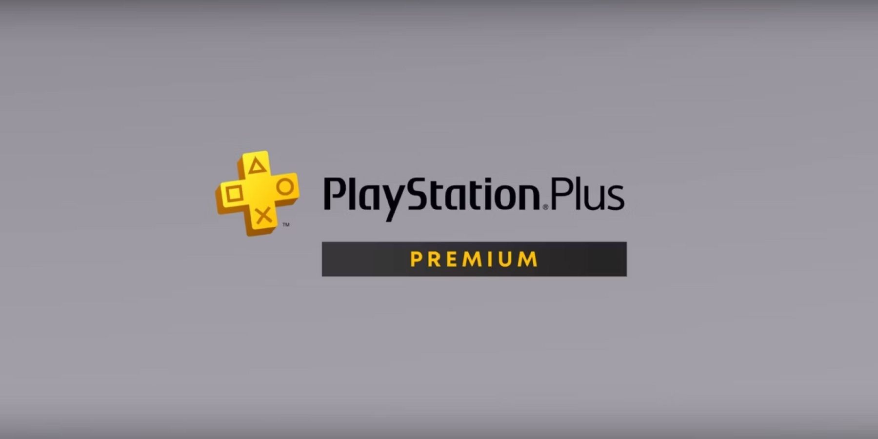 playstation plus premium logo grey background