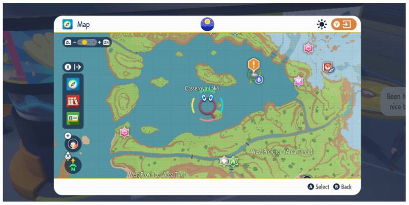 map showing Casseroya Lake in Pokemon Scarlet & Violet