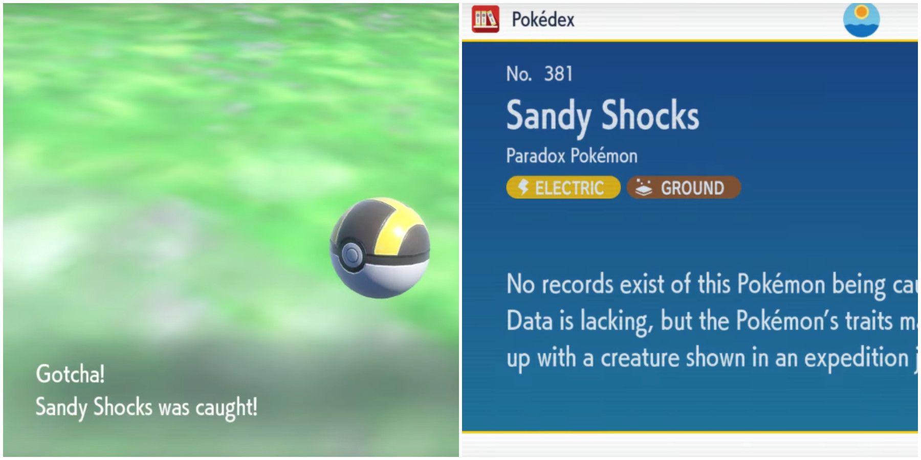 Pokemon Scarlet Sandy Shock Caught