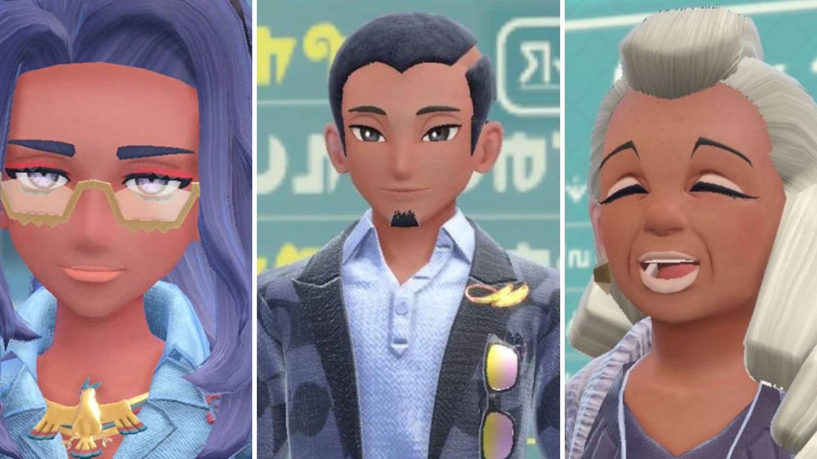 Three of the teachers from Pokemon Scarlet & Violet 