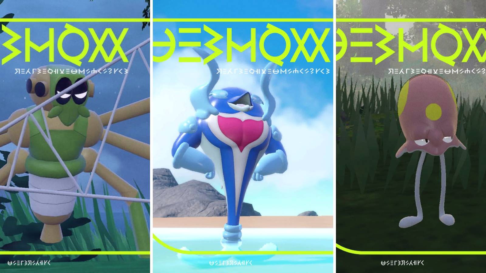 A grid of three pokemon from Pokemon Scarlet & Violet 