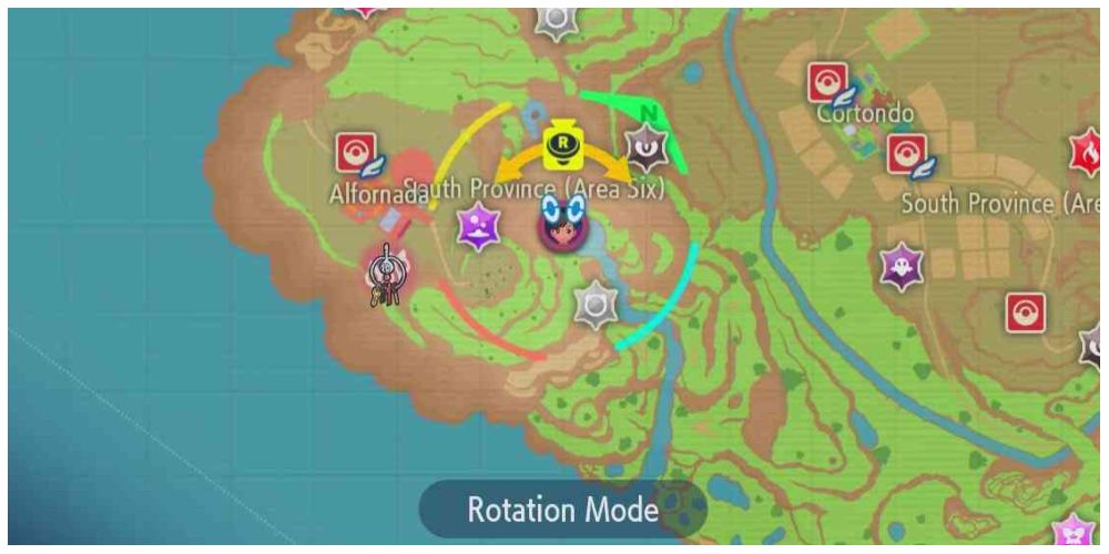 map showing South Province (Area Six) in Pokemon Scarlet & Violet