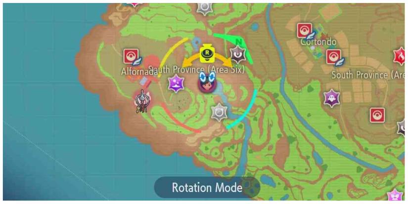 map showing South Province (Area Six) in Pokemon Scarlet & Violet