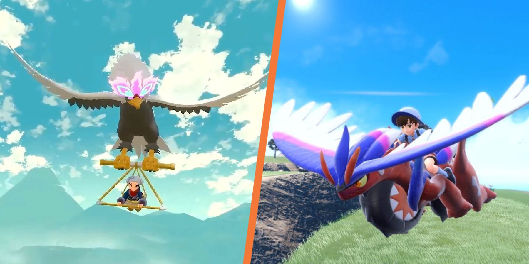Trainers riding Pokemon in Pokemon Scarlet and Violet and Legends: Arceus