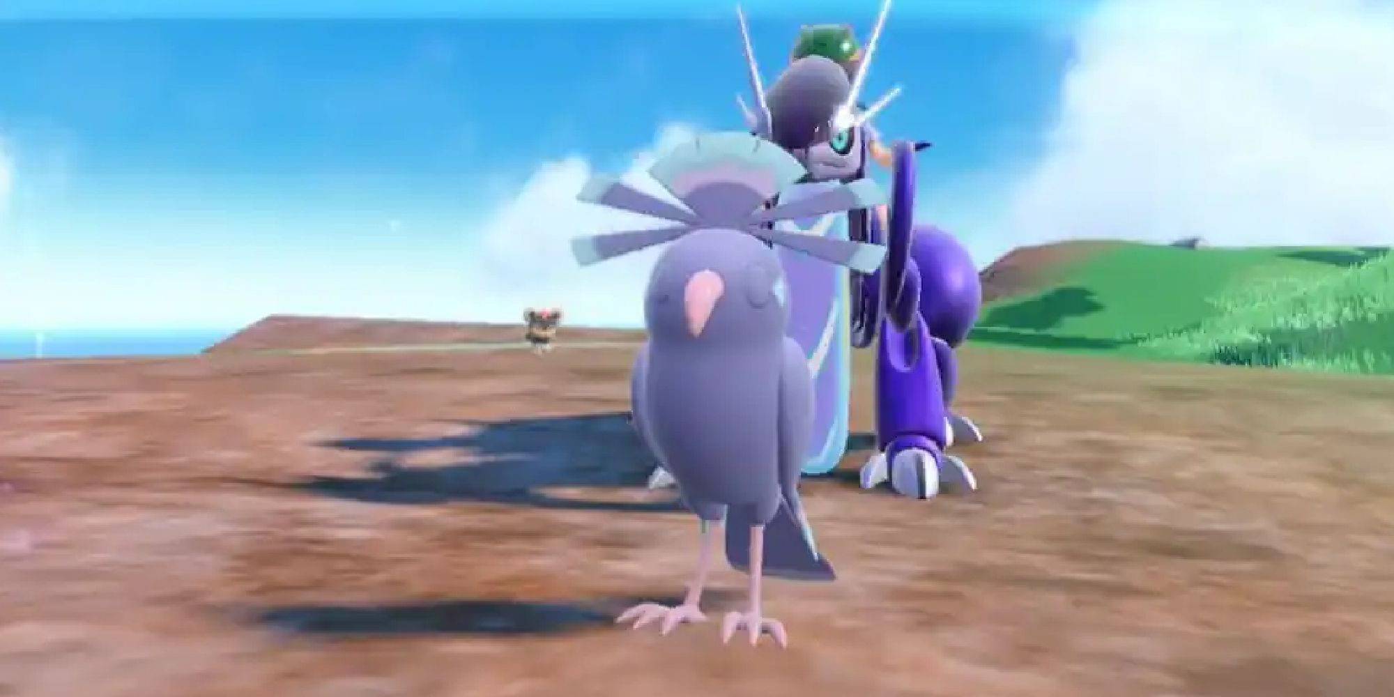 A Ghost-type Oricorio standing in front of Miraidon