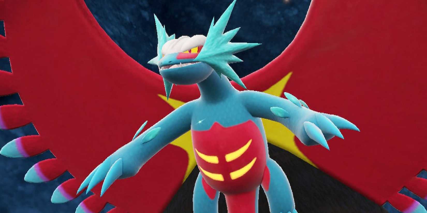 Roaring Moon flying in a cave in Scarlet & Violet