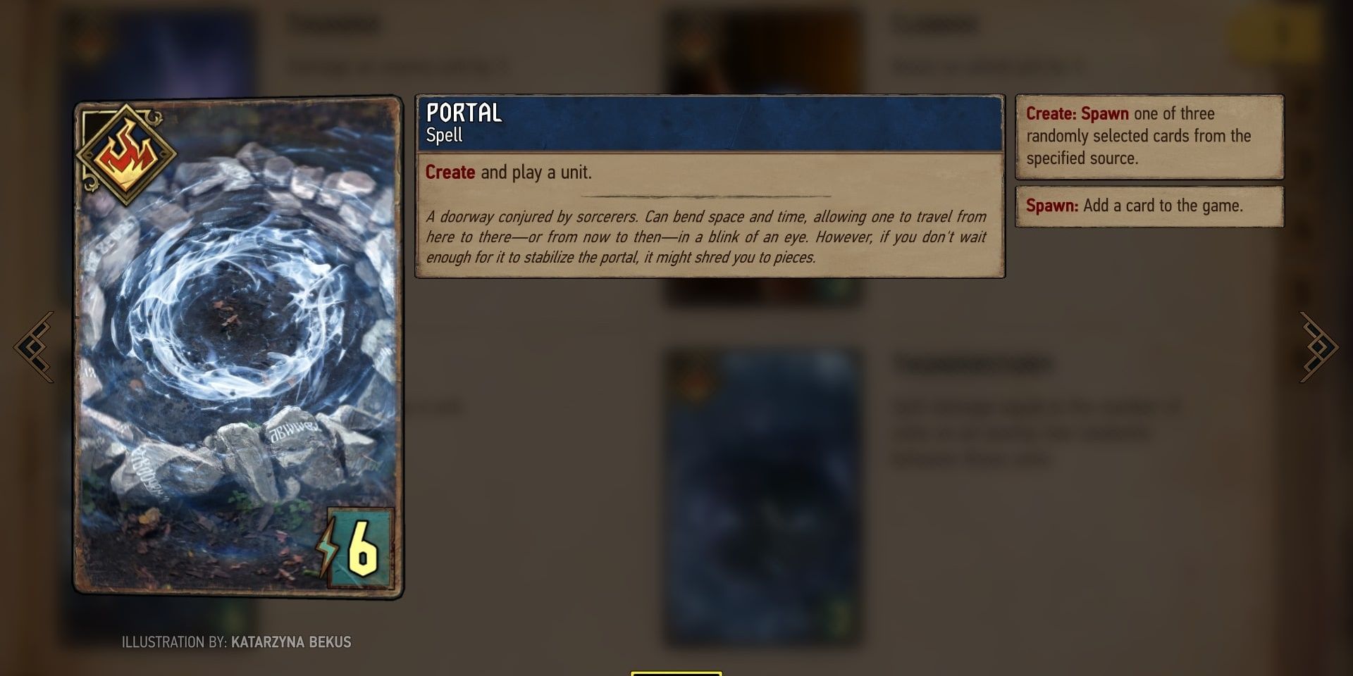 Gwent: Rogue Mage Portal Card