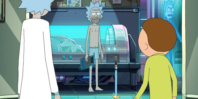 Robot Rick and Morty discover real Rick in basement