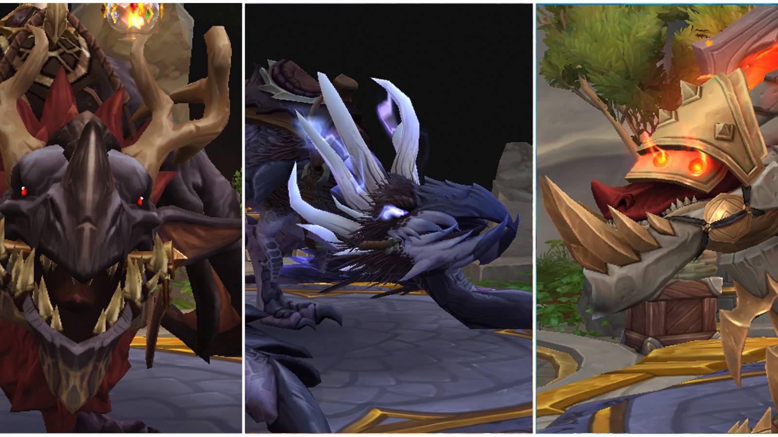 Renewed Proto-Drake, Windborne Velocidrake and Highland Drake as seen in World of Warcraft Dragonflight