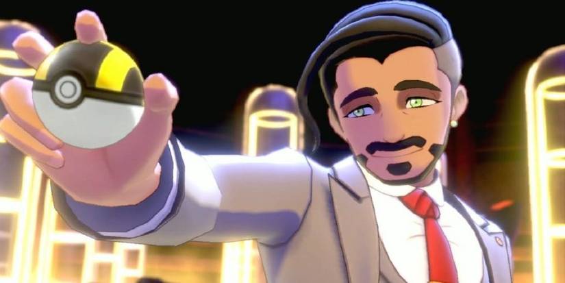 Chairman Rose holding pokeball from Pokemon Sword and Shield