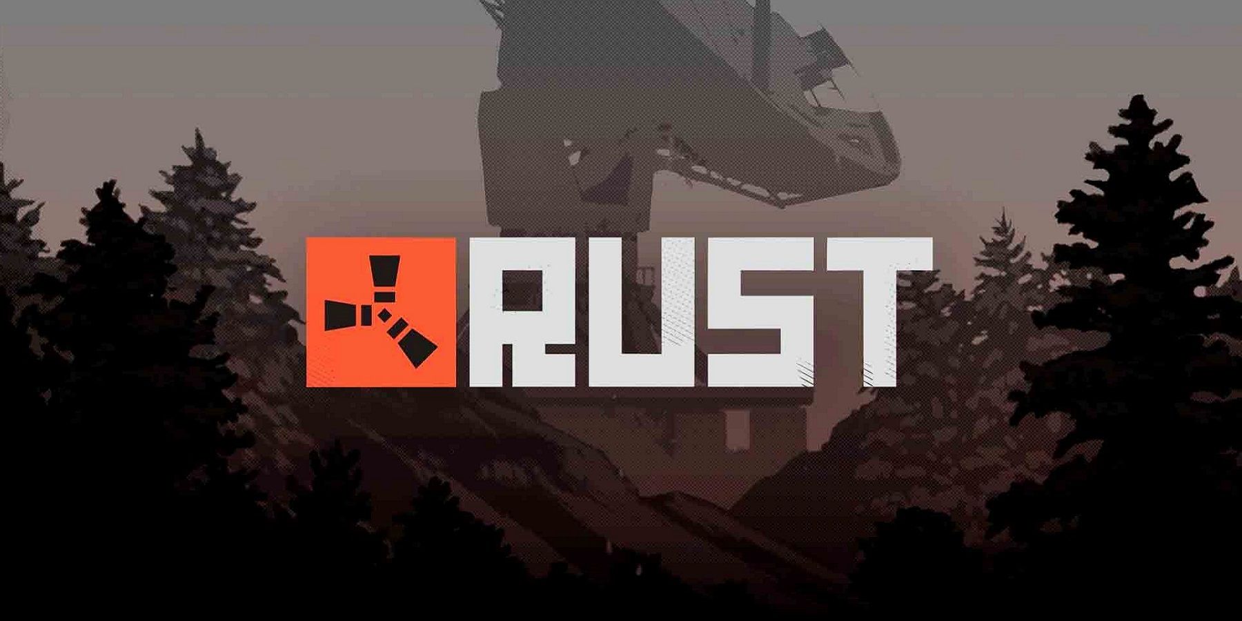 The logo from Rust with a huge satellite in the far off distance.