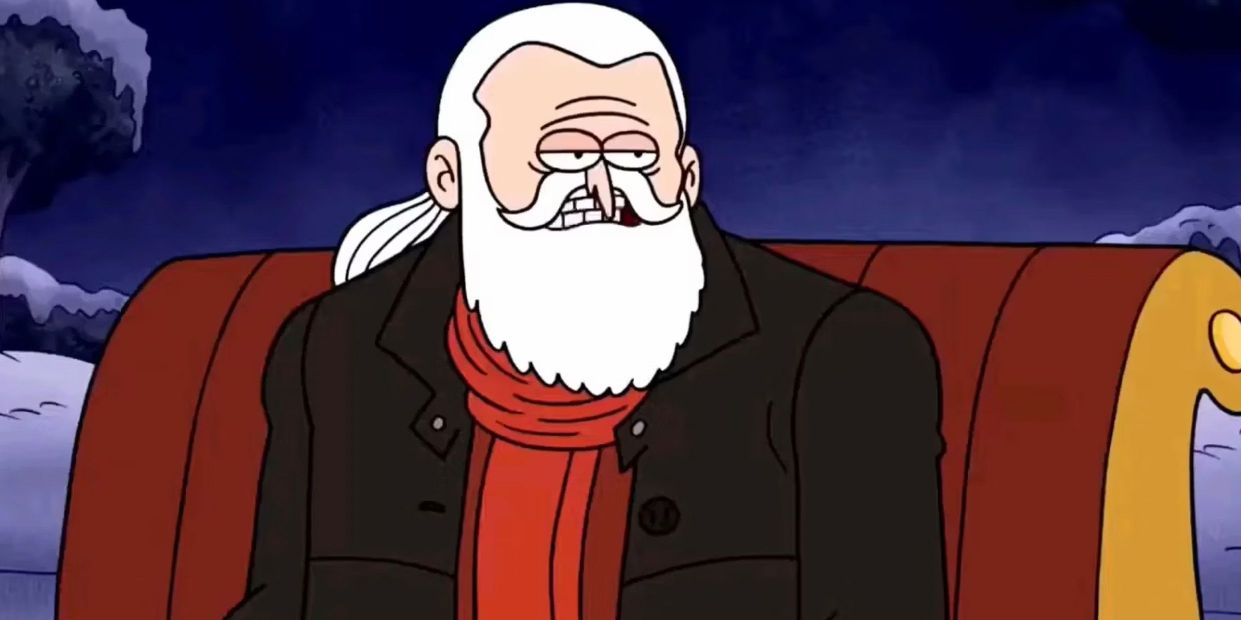 Santa in a black jacket in Regular Show