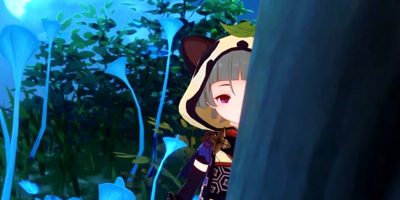 sayu peeking in genshin impact