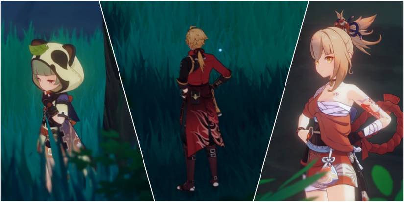 sayu, thoma, and yoimiya in genshin impact