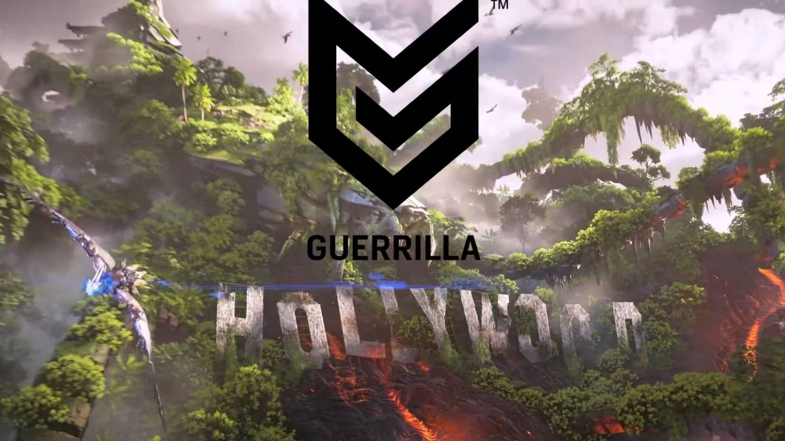 Horizon Forbidden West Burning Shores DLC with Guerrilla Games logo