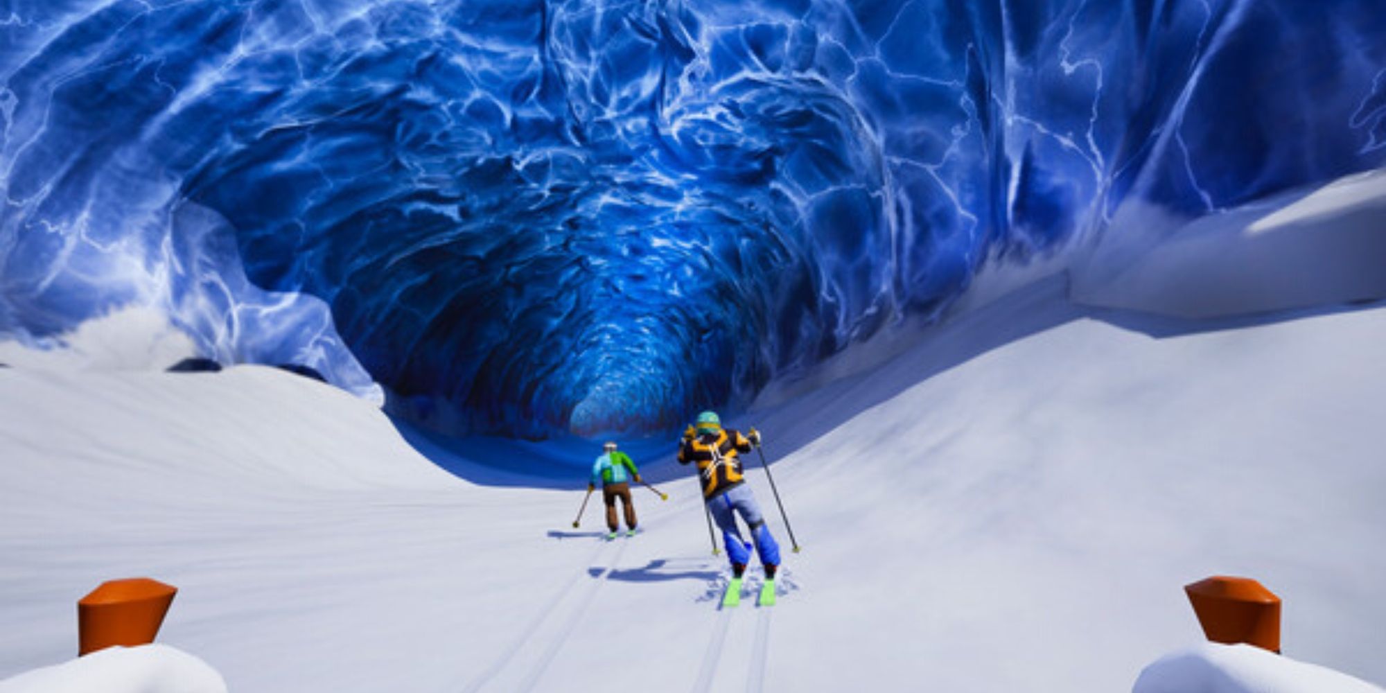 skiers in Skiing VR