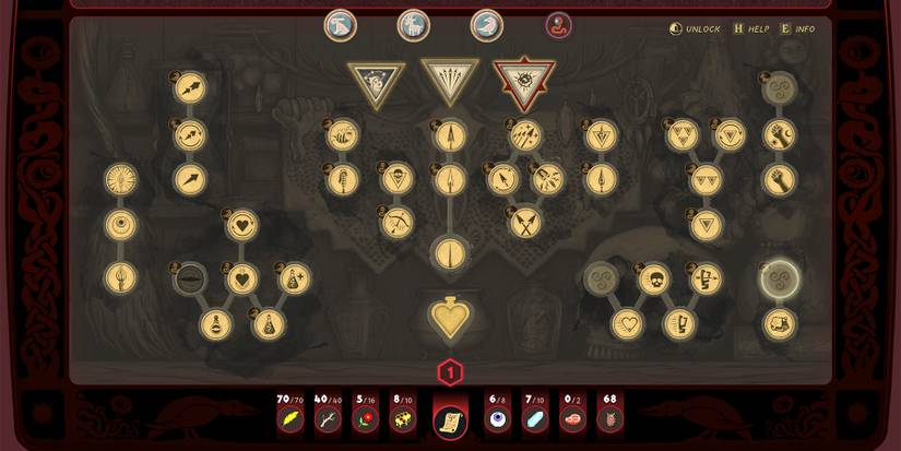 skills menu in blacktail