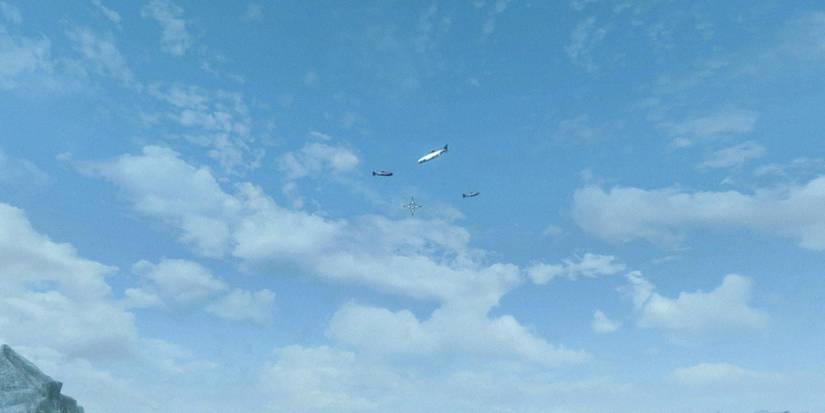 elder scrolls 5 skyrim flying fish found above winterhold shore by player