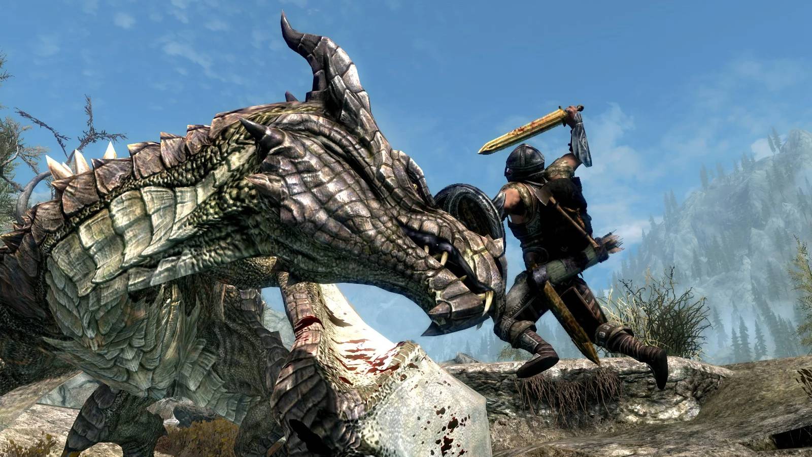 Skyrim All Dragonborn, Dragonborn fighting a dragon