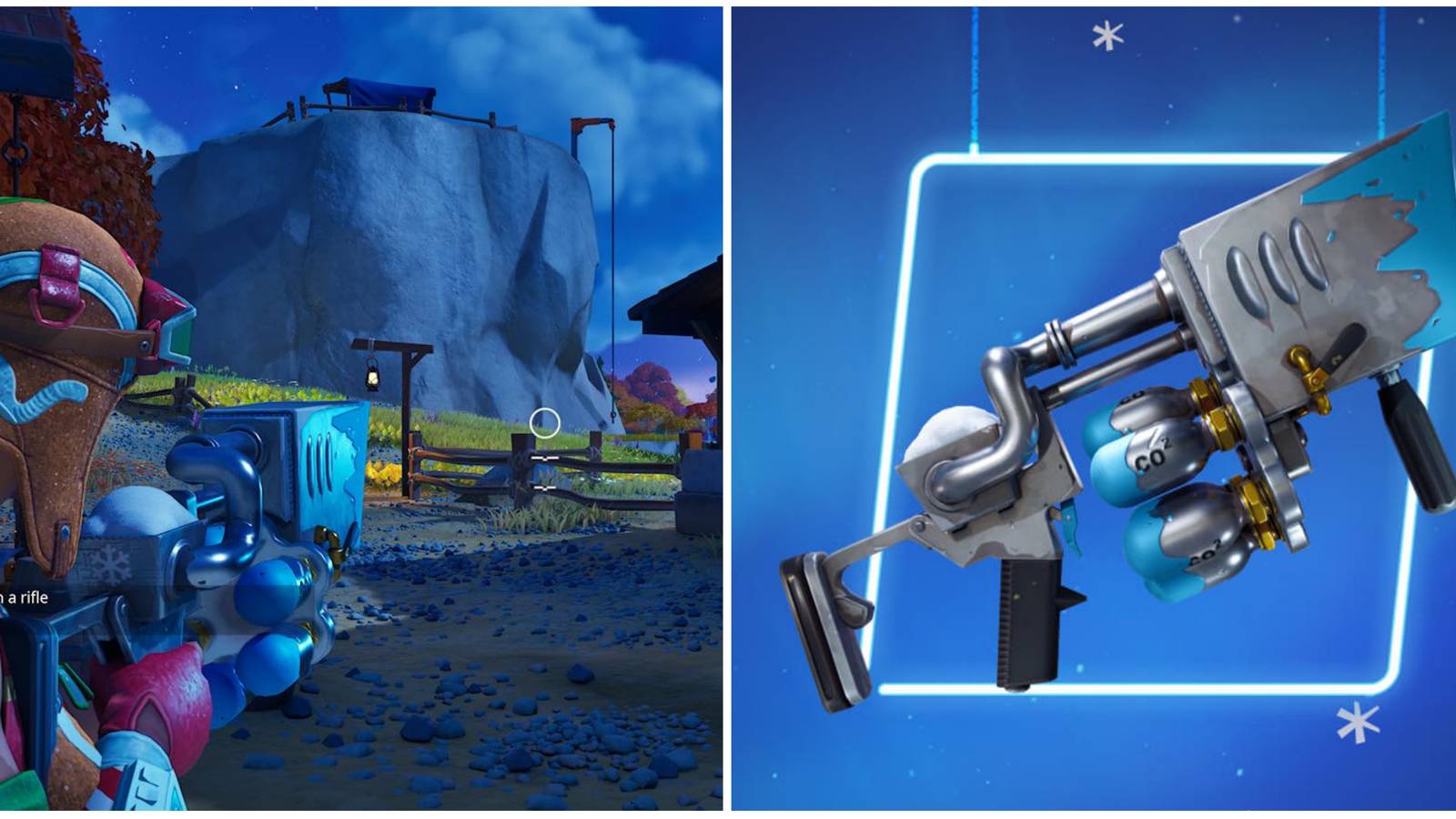 using a snowball launcher and epic promo image for weapon