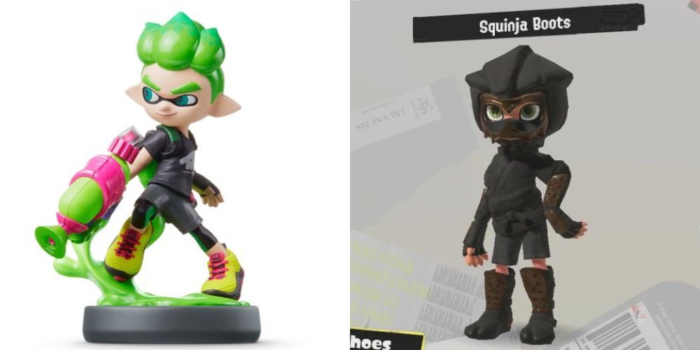 Splatoon 2 inkling boy amiibo and squinja outfit