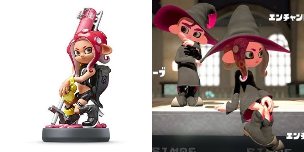 Splatoon 2 octoling girl amiibo and enchanted outfit