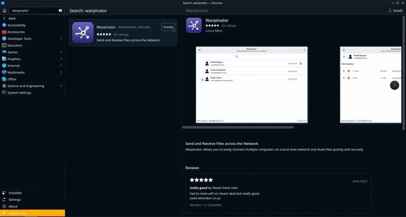 Steam Deck Warpinator
