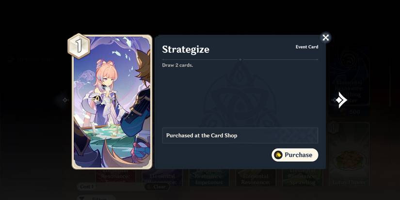 strategize card in genshin impact tcg