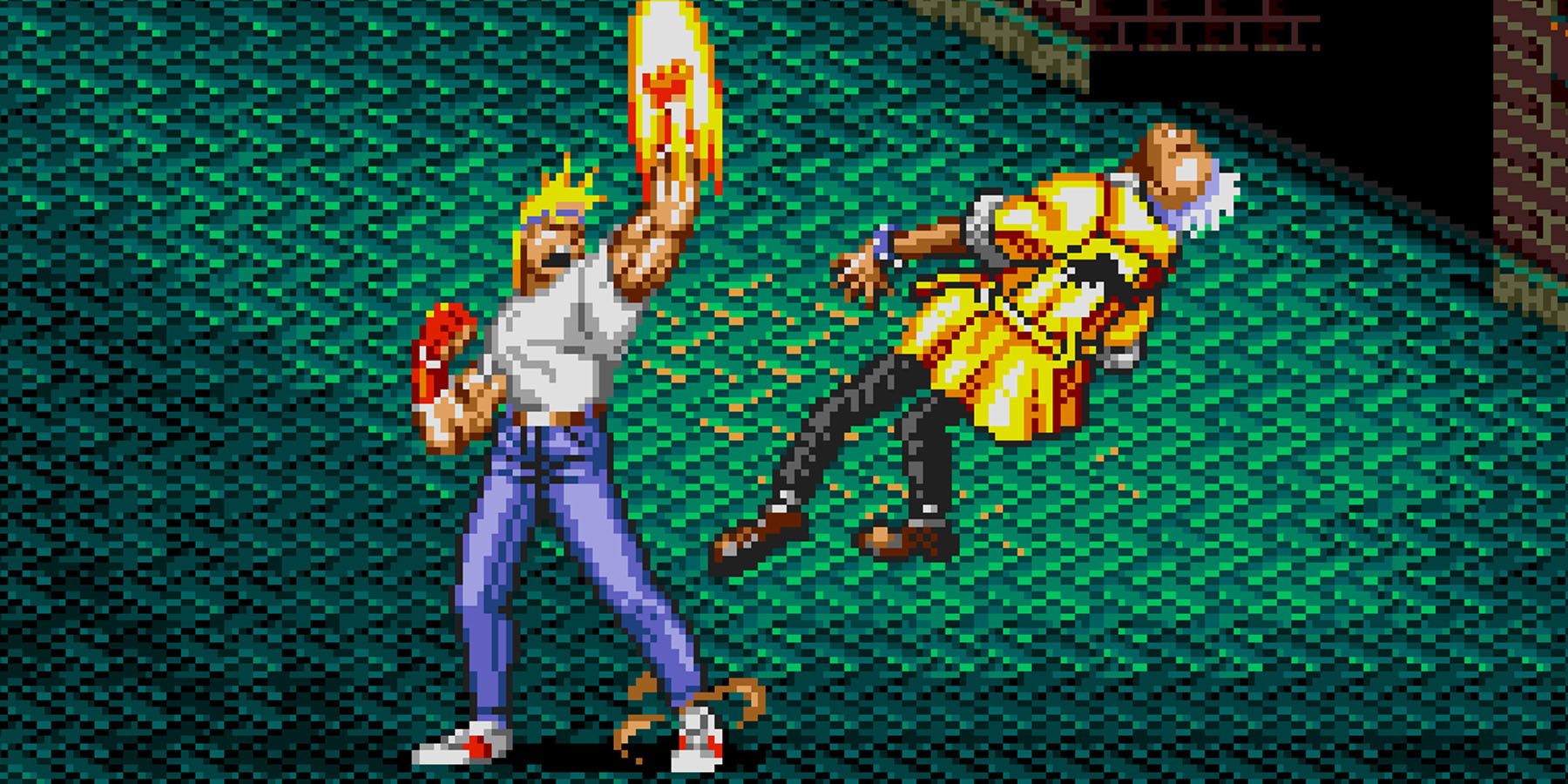 Streets of Rage 2 uppercutting an enemy