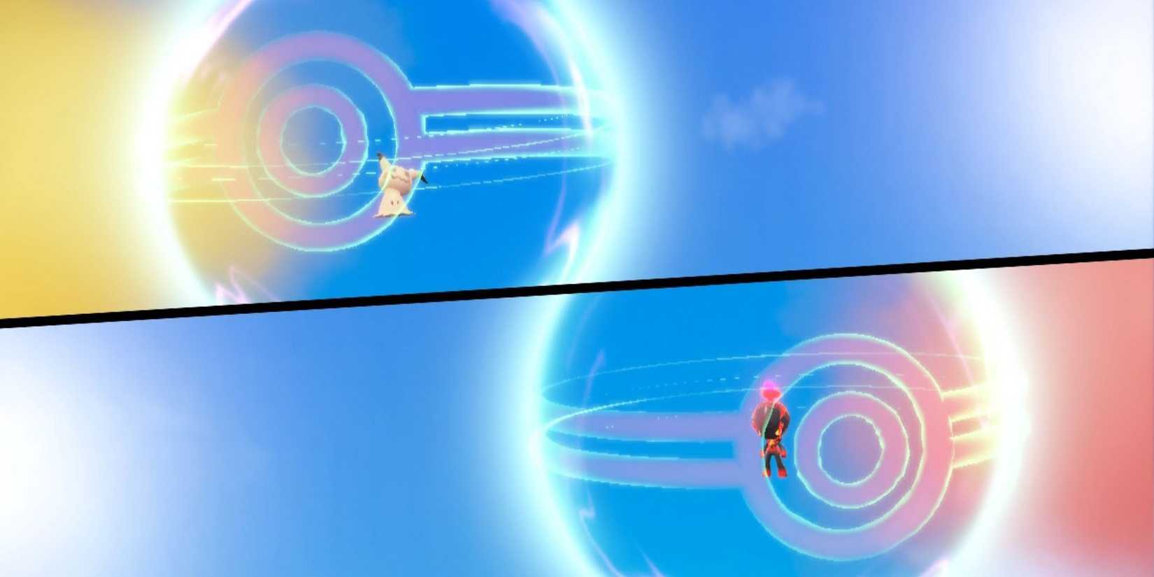 Two players trading surprises in Pokemon Scarlet and Violet