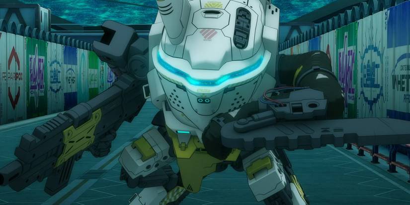 Screenshot of an anime mecha