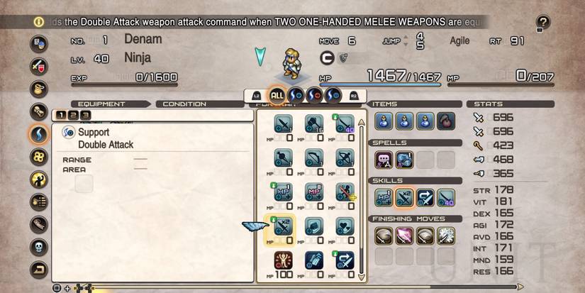 tactics ogre reborn double attack ninja class