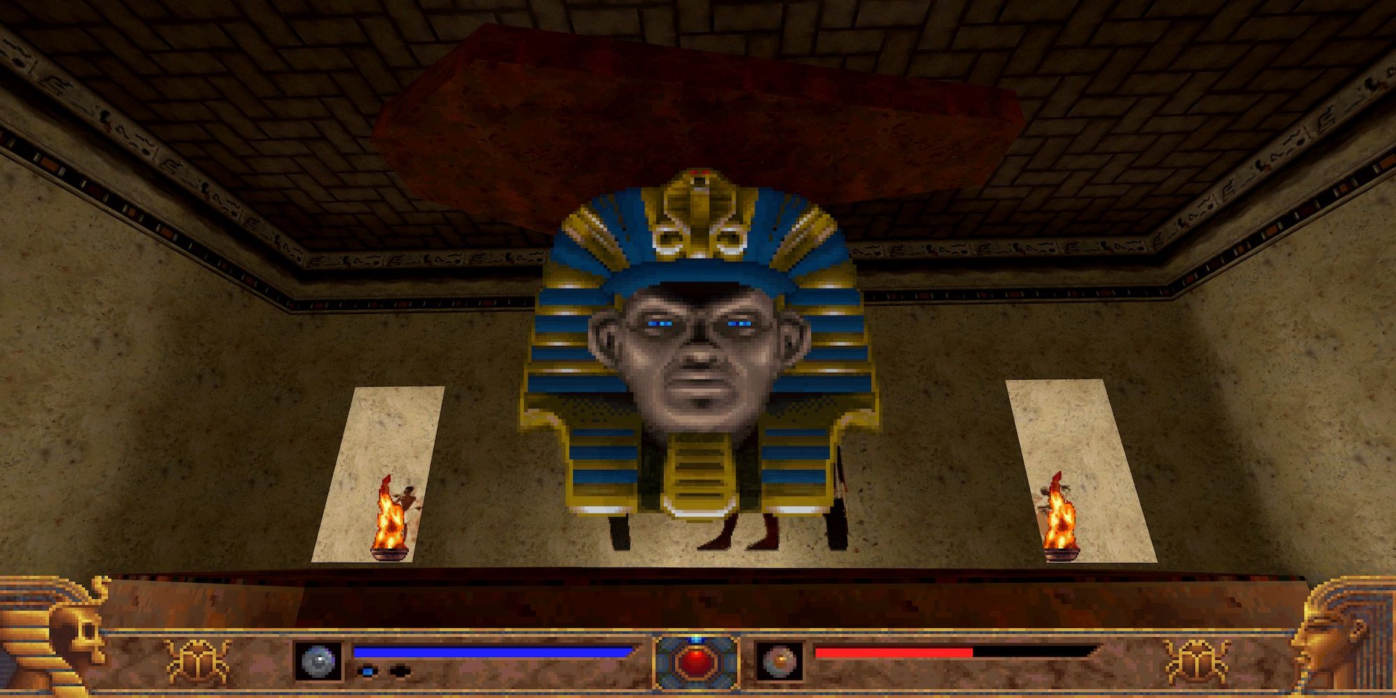 Talking to an NPC in PowerSlave Exhumed