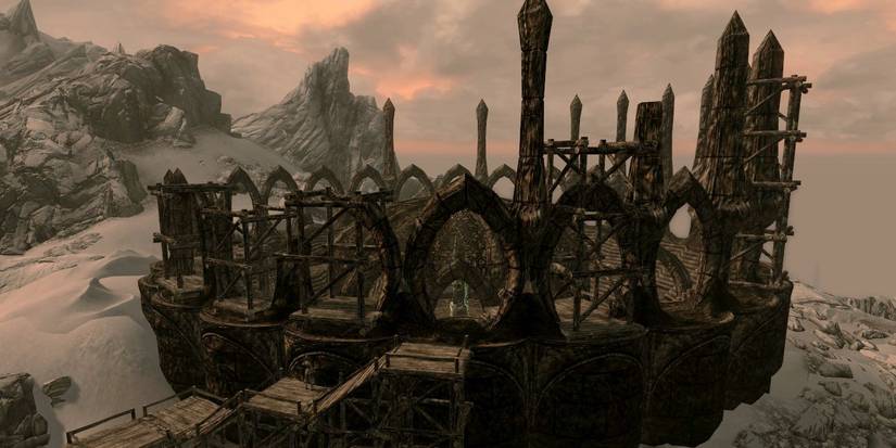 Temple of Miraak In Solstheim Exterior Shot Panorama