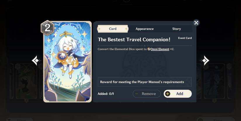 the bestest travel companion card in genshin impact tcg