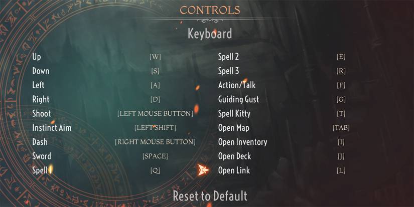 The Knight Witch - Looking At Input Keybinds In Options Menu