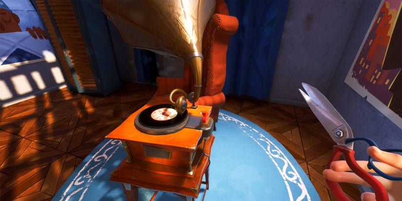the music room vintage record player in hello neighbor 2
