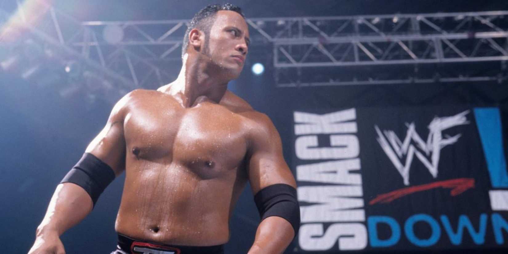 young Dwayne The Rock Johnson at WWE Smackdown