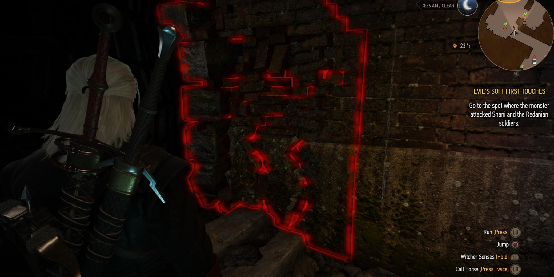 The witcher 3 damaged wall in the sewer