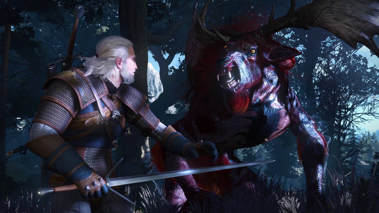 geralt battling monsters