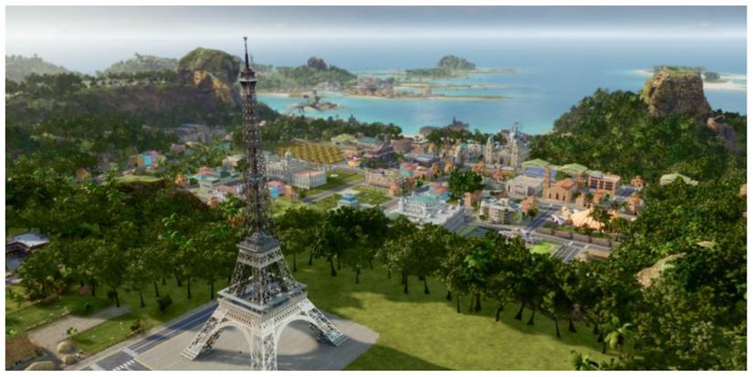 view of the Eiffel Tower in Tropico 6