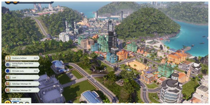 overview of an island in Tropico 6