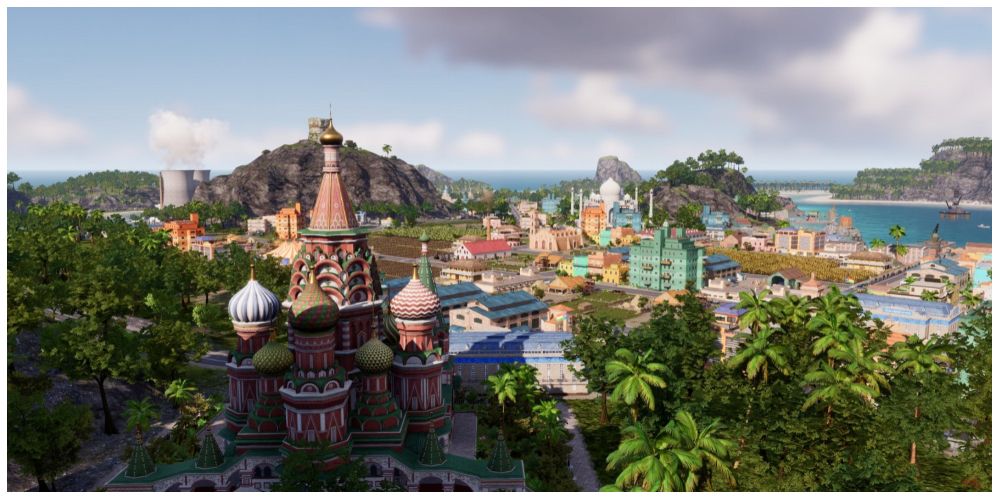 an overview of an island in Tropico 6