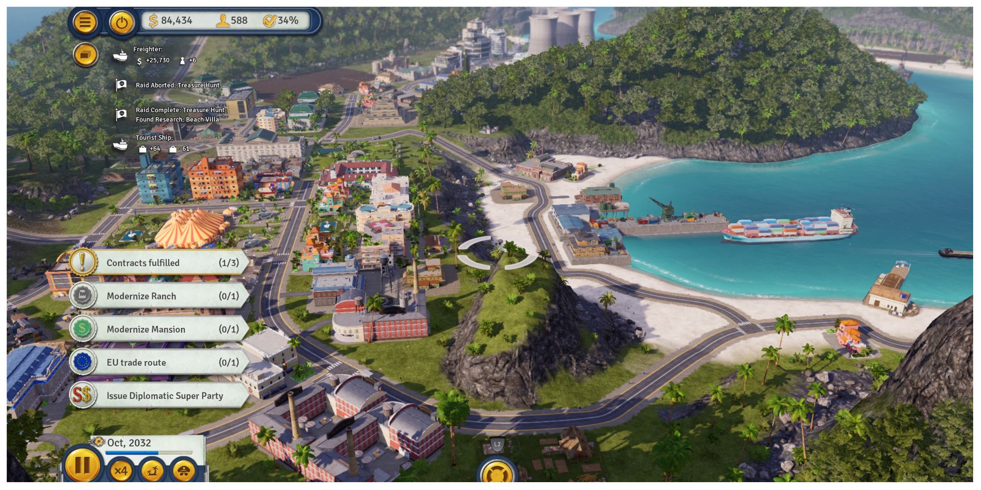 an overview of an island in Tropico 6