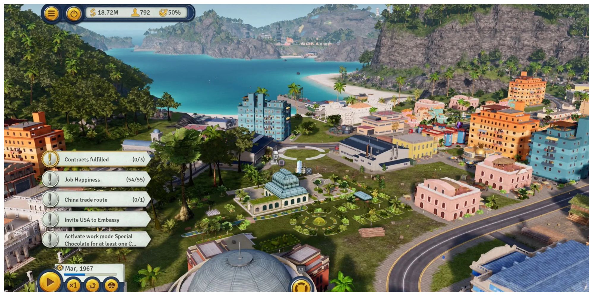 an overview of an island in Tropico 6